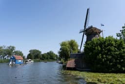 Mill 'De Eendragt' and waterway in Weesp