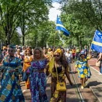 The 'Bigi Spikri' march during Keti Koti 2022.