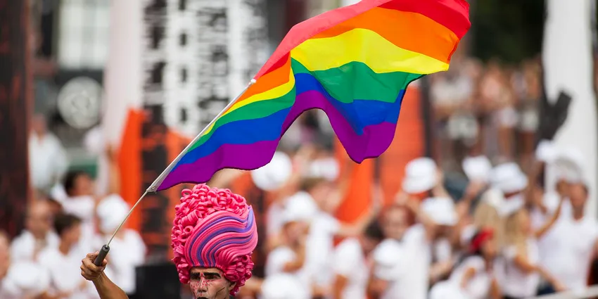 Canal Gay Parade celebrate on a boat in the Prinsengracht in Amsterdam, the Netherlands August 4, 2018