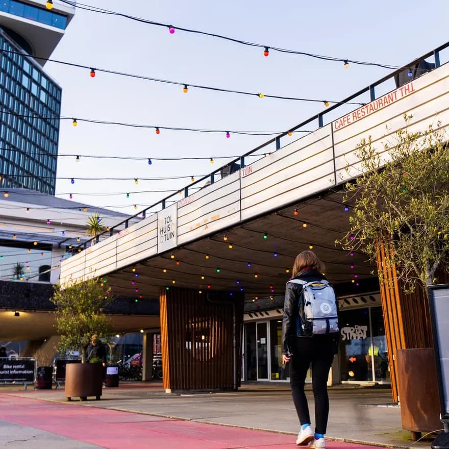 March 15th 2023 - Election day in Amsterdam. Person walking to the entrance
