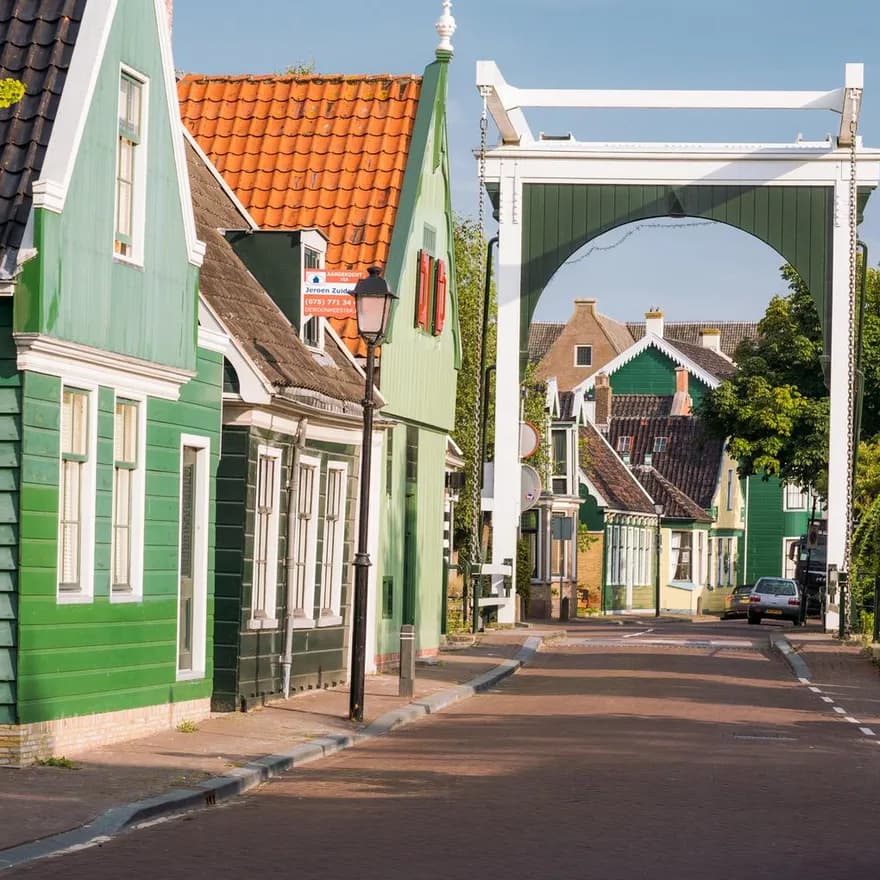 Westzaan street with typical houses