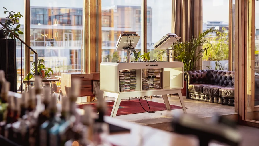 Yellow House DJ booth.