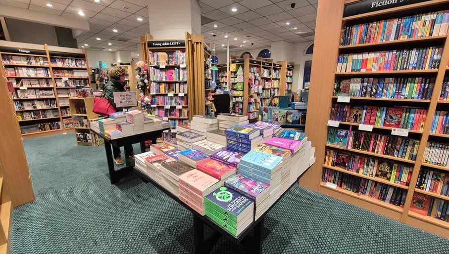 Interior of Waterstones bookstore