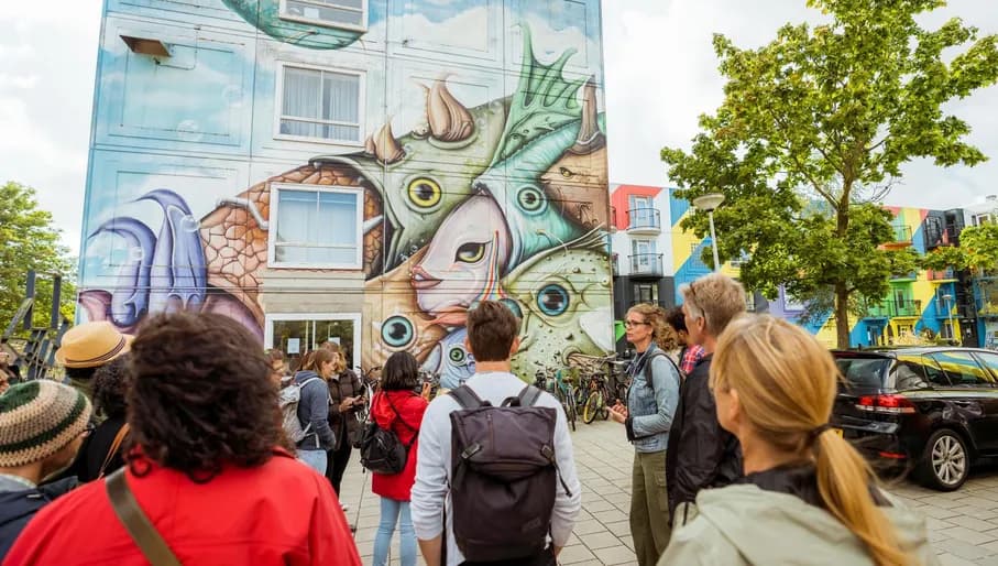 Street art tour at Heesterveld Creative Community during 24H Zuidoost 2022.