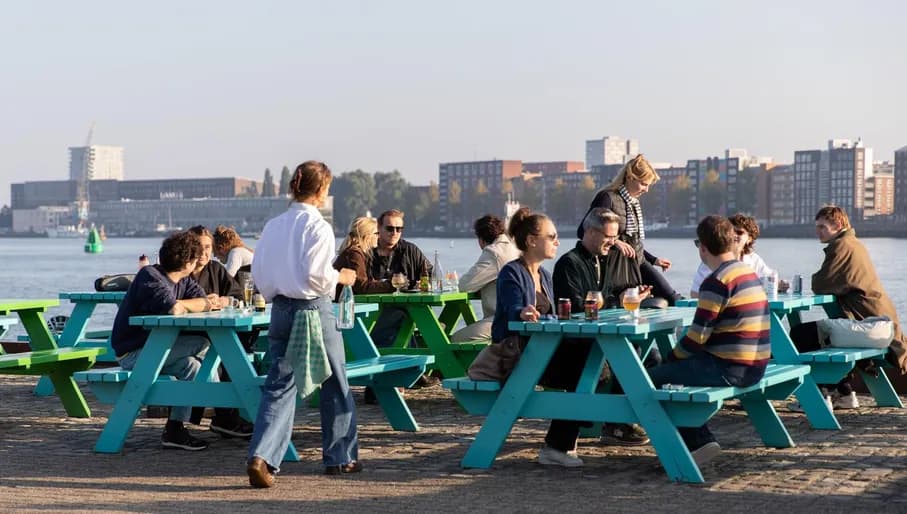 FC Hyena cinema restaurant terrace in summer