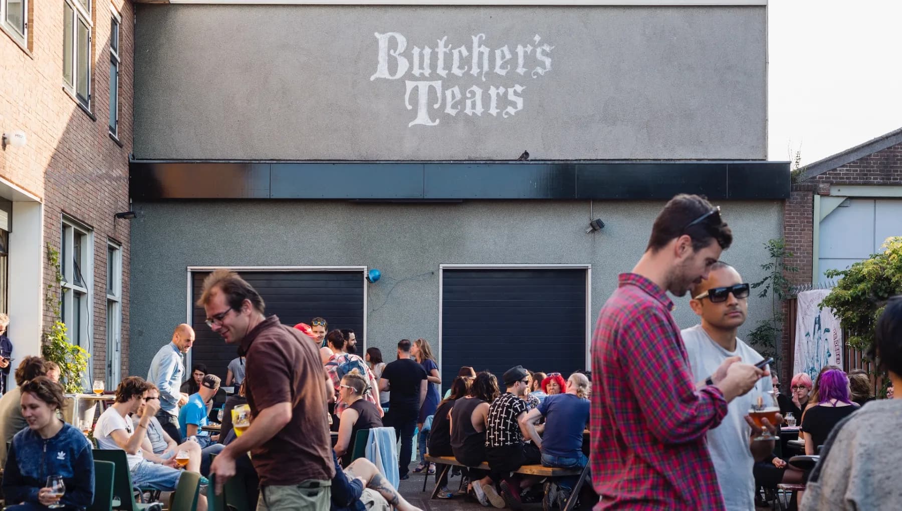 Butcher's Tears people on the terrace