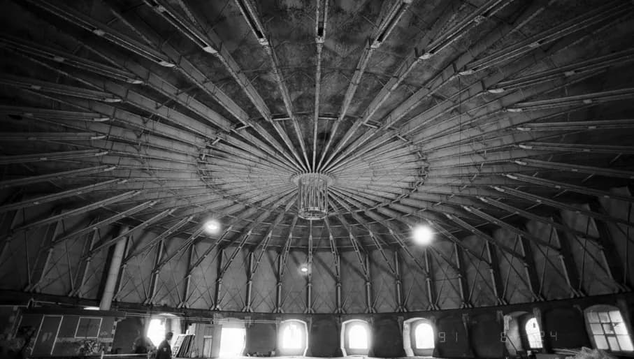 Interior of Gashouder at Westergasfabriek in Westerpark architecture archive photo