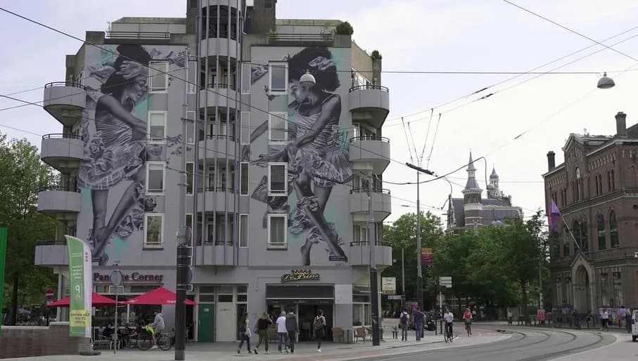 Streetart @ Kleine-Gartmanplantsoen, near Leidseplein.