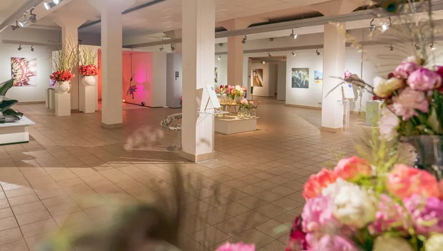 Exposition hall in the Flower Art Museum in Aalsmeer.