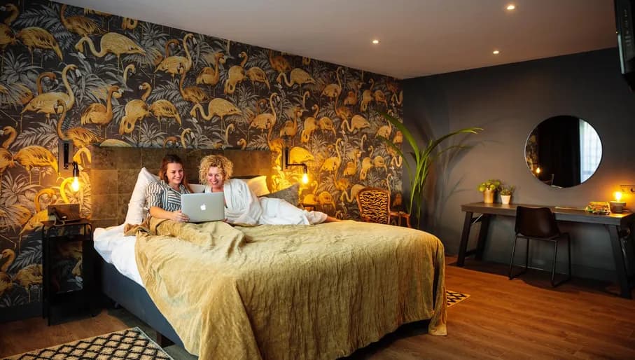 interior of hotel, bed room