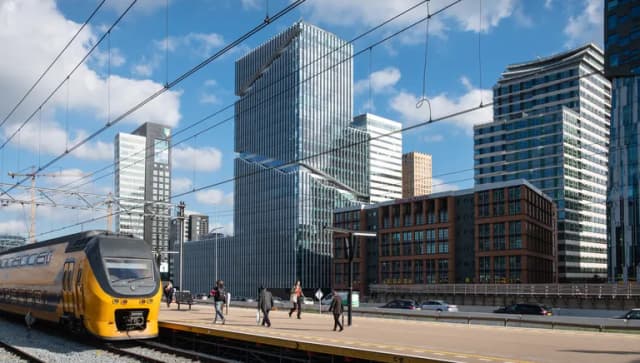The train station Amsterdam South at the financial center Zuidas